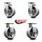 Service Caster 5 Inch V-Groove Semi Steel Caster Set with Roller Bearings 2 Swivel 2 Rigid SCC SCC-20S520-VGR-2-R-2 - alternate 5